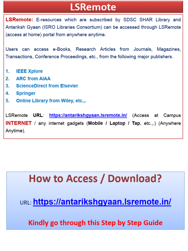 Access E-Resources via LSRemote | PDF