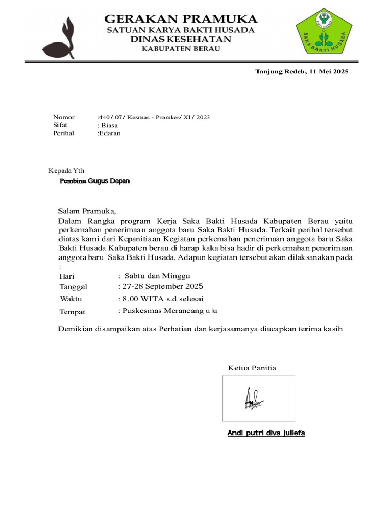 Surat Edaran Rekrutmen SBH | PDF