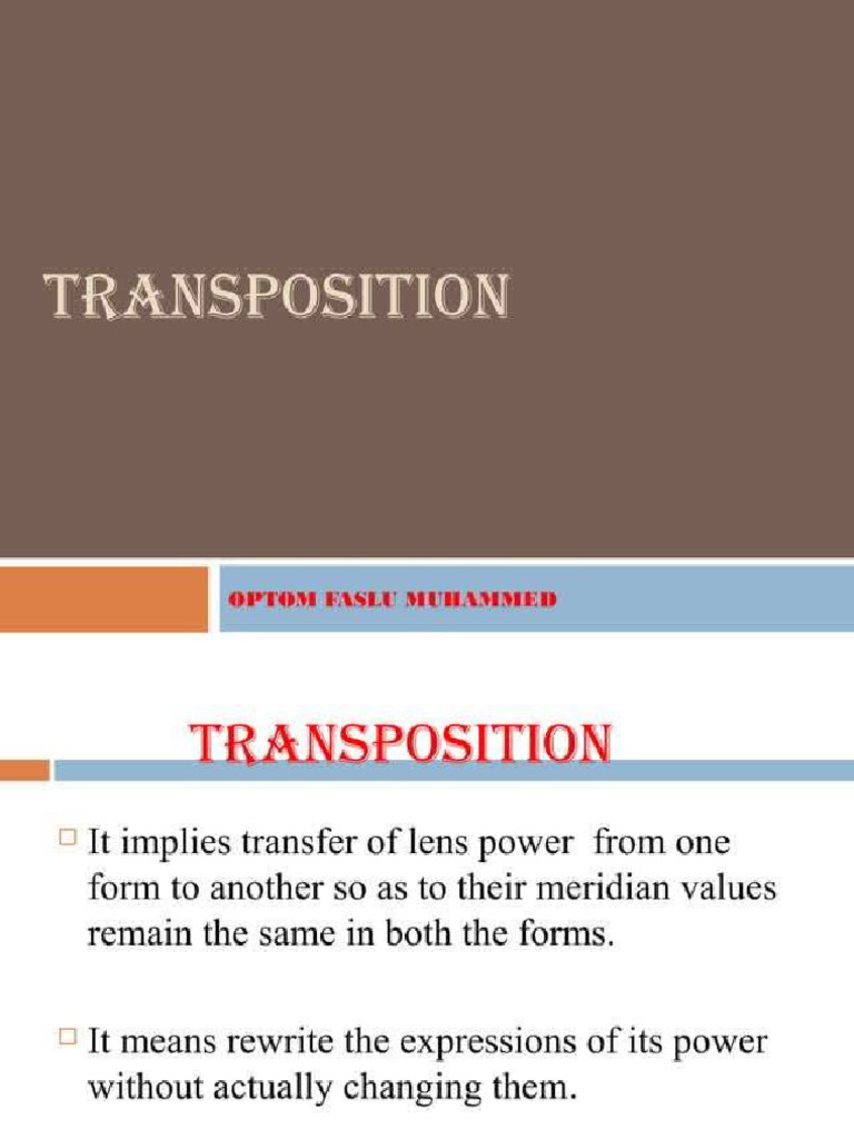 Transposition | PDF