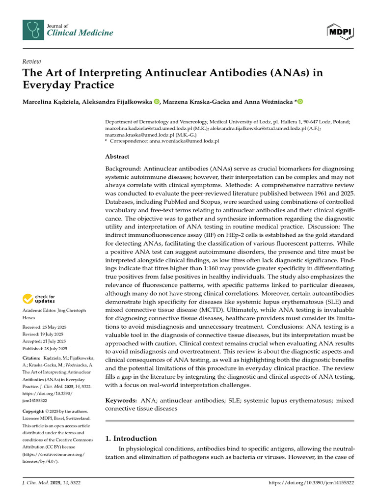 Kadziela The Art of Interpreting Antinuclear Antibodies (ANAs) in ...