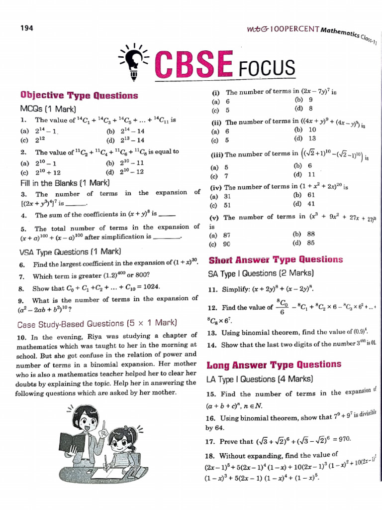 Binomial Expansion Questions and Solutions | PDF | Algebra | Discrete ...