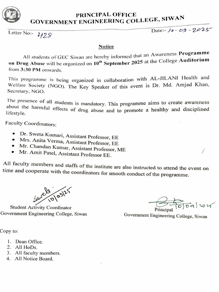 Awareness Programme on Drug Abuse | PDF