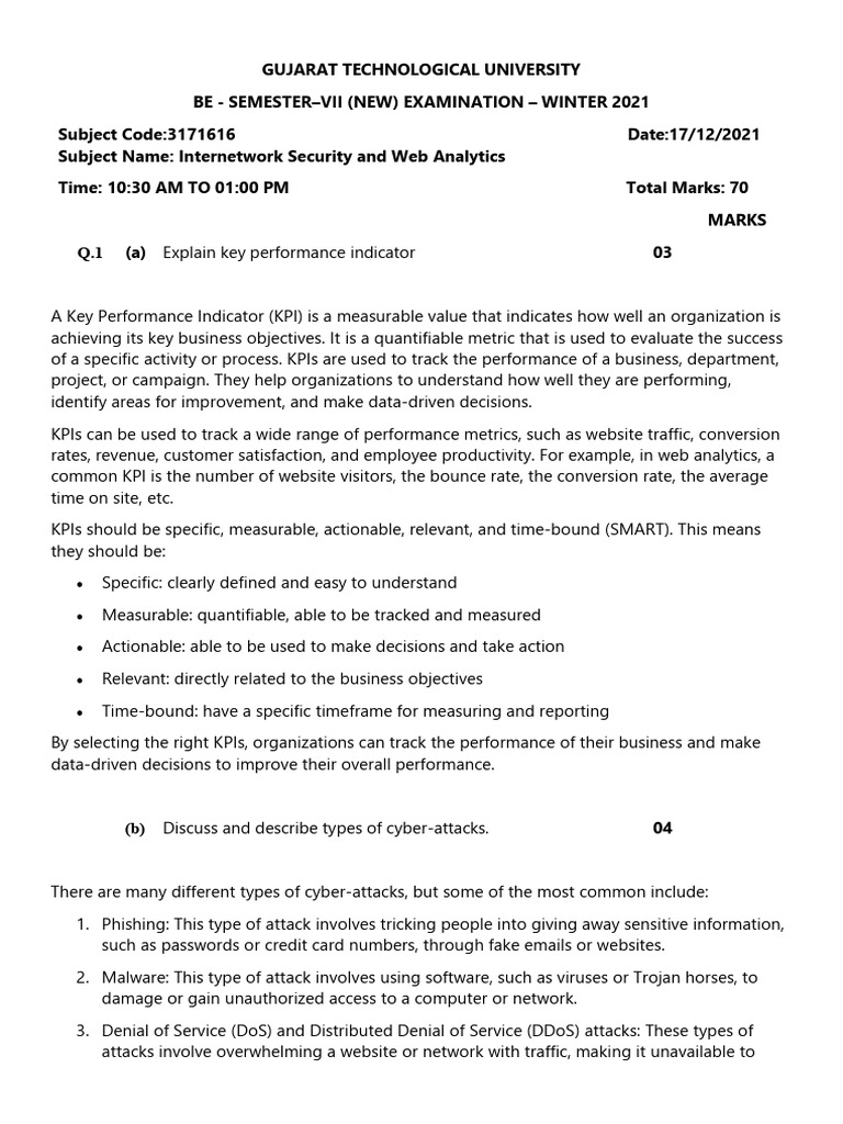 Internetwork Security & Web Analytics Exam Guide | PDF | Osi Model ...