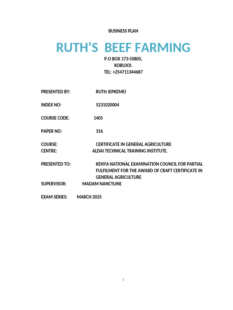 Beef Farming Ruth | PDF | Sales | Pro Forma