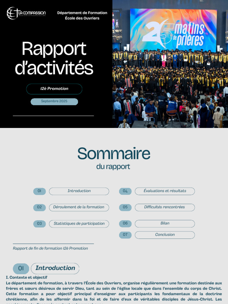 Rapport de la 12è Promotion de Formation | PDF | Spiritualité | Théologie