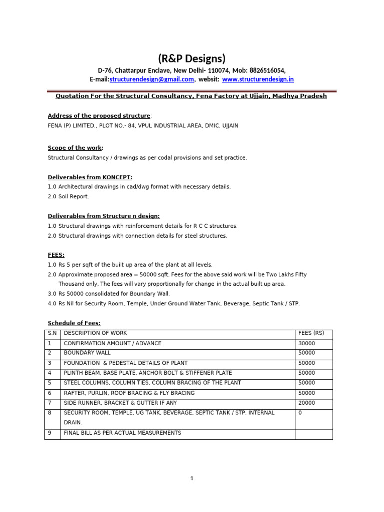 Quotation by Structure N Design | PDF | Column | Civil Engineering