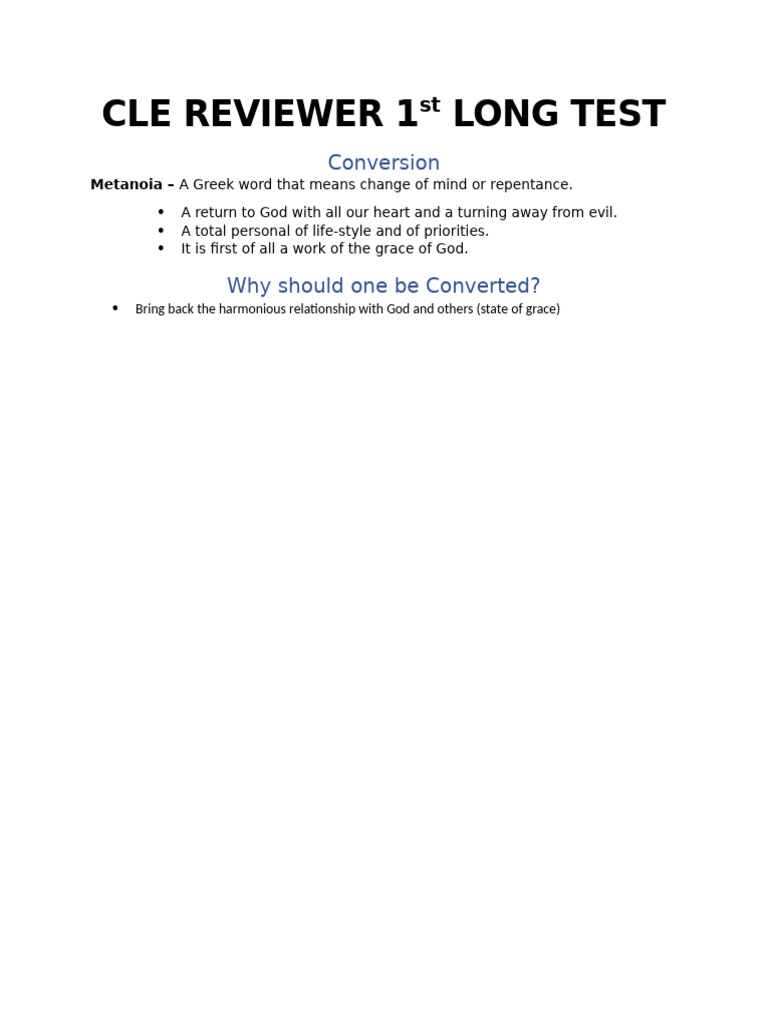 Cle Reviewer 1st Long Test | PDF
