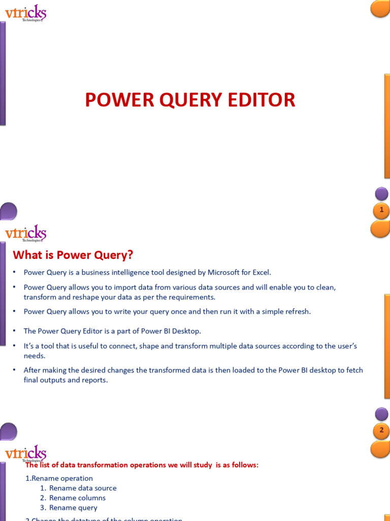Power Query Editor: Data Transformation Guide | PDF | Microsoft Excel ...
