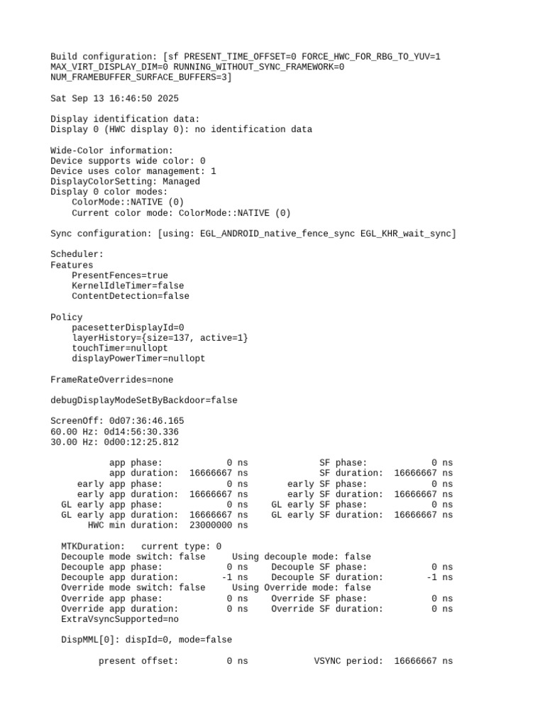 Display Configuration and Performance Log | PDF | Film And Video ...
