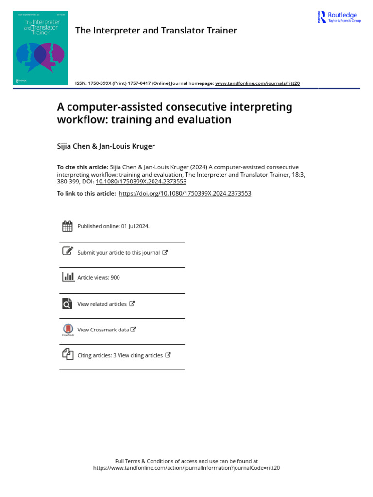 A Computer-Assisted Consecutive Interpreting Workflow Training and ...