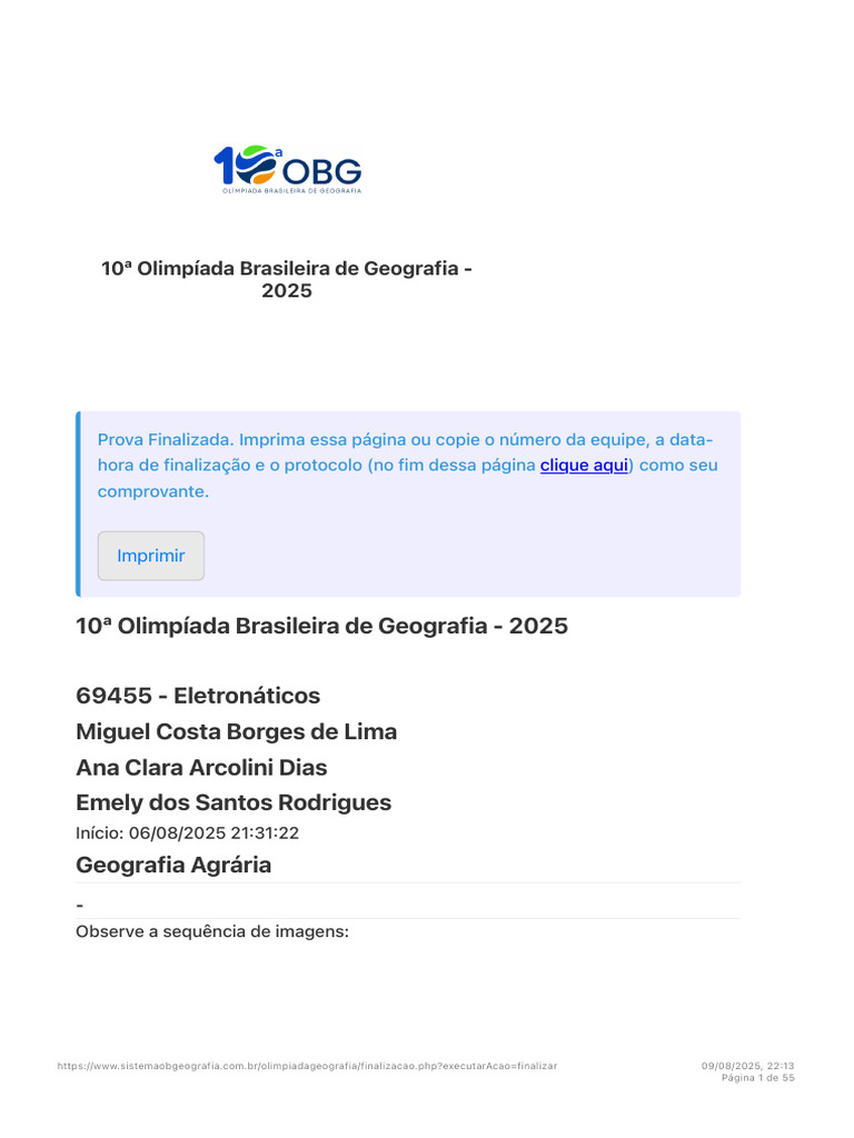 Olimpíada Brasileira de Geografia 2025 | PDF | Poluição | Aquecimento ...