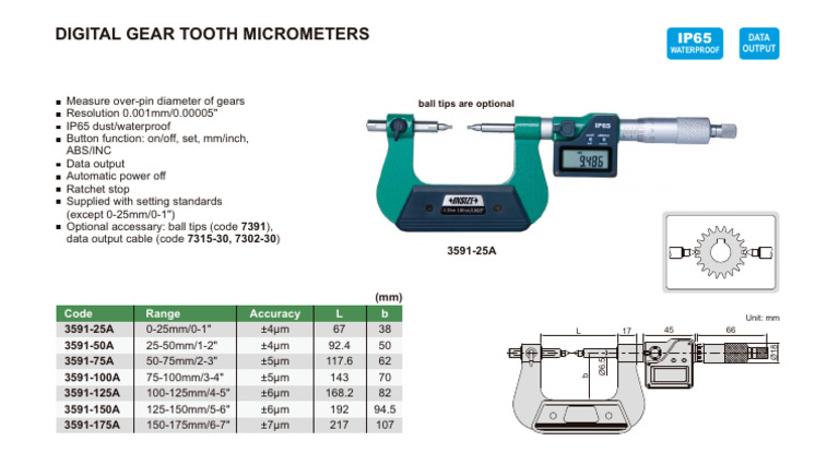 Gear Micrometer | PDF