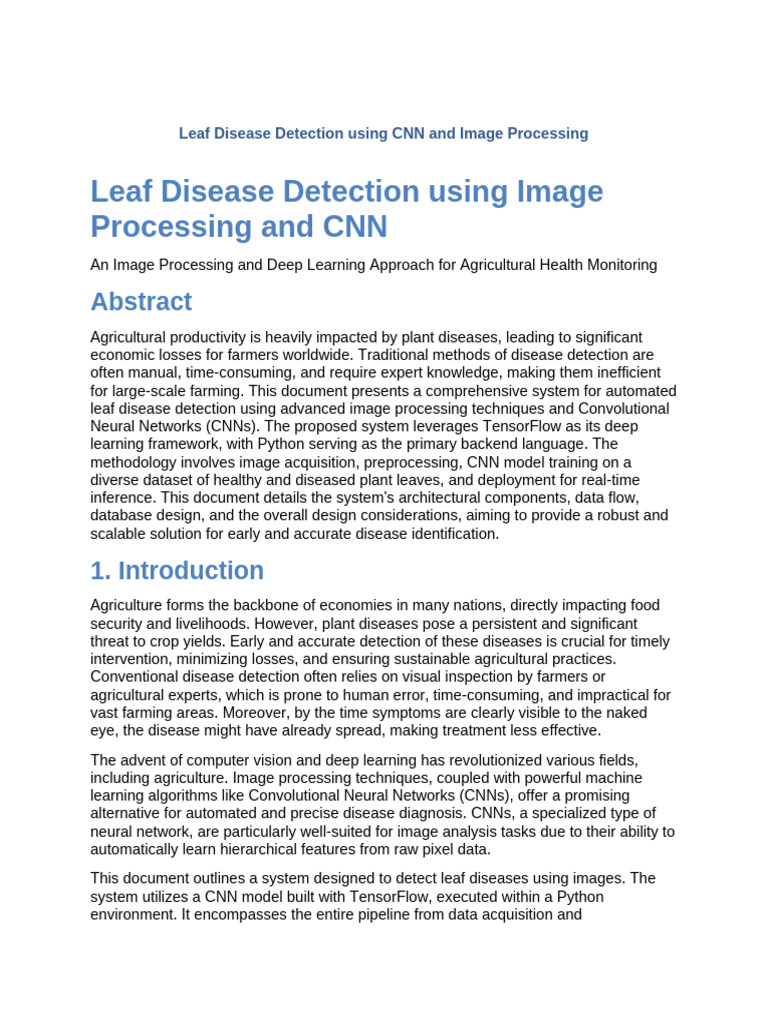 Leaf Disease Detection Diagrams | PDF | Computing | Machine Learning