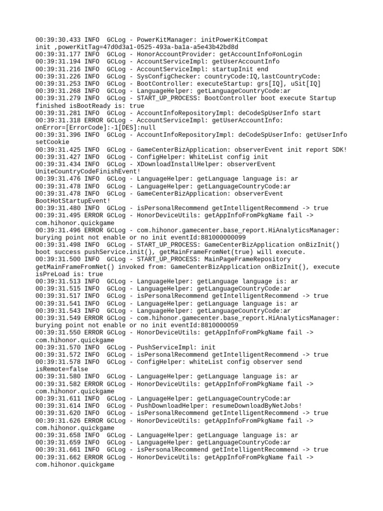GameCenterBiz Application Log Analysis | PDF | Software | Hypertext ...