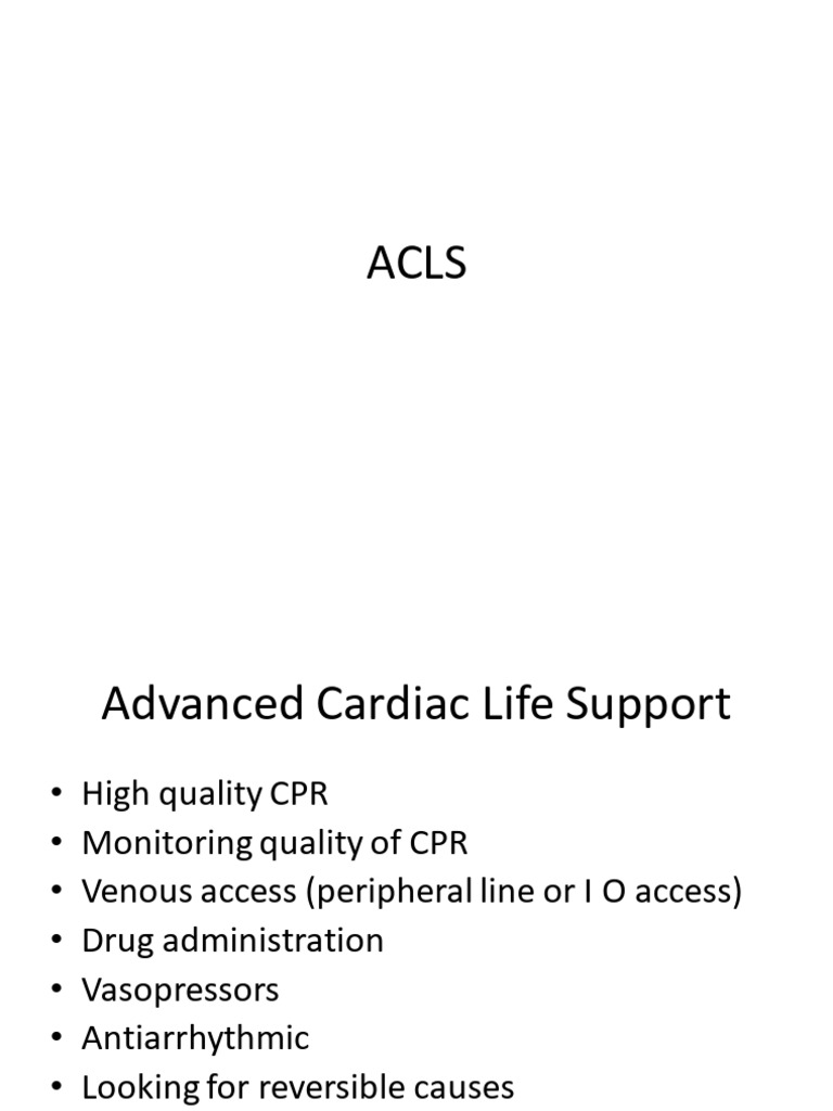 ACLS Guidelines for Cardiac Arrest Management | PDF | Cardiac Arrest ...