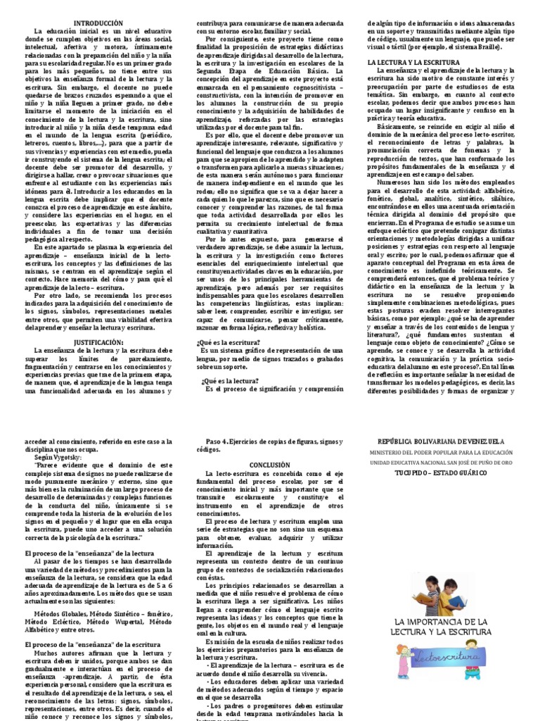 La importancia de la lectura y la escritura en la educación inicial ...