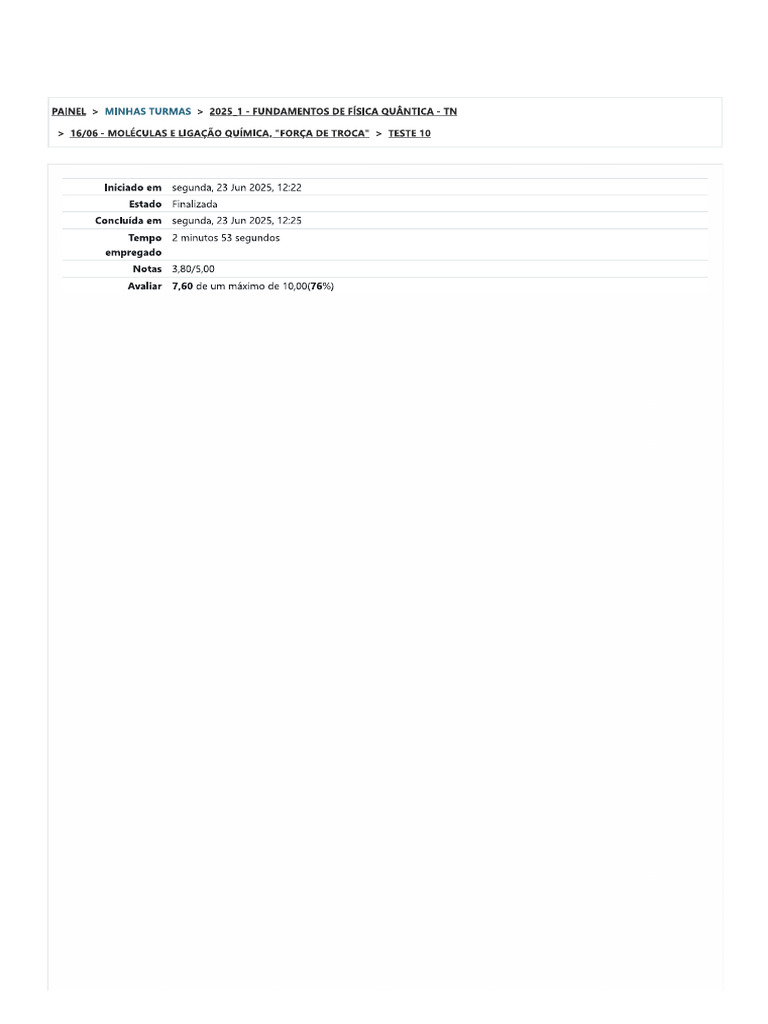 Teste FQ 10 | PDF