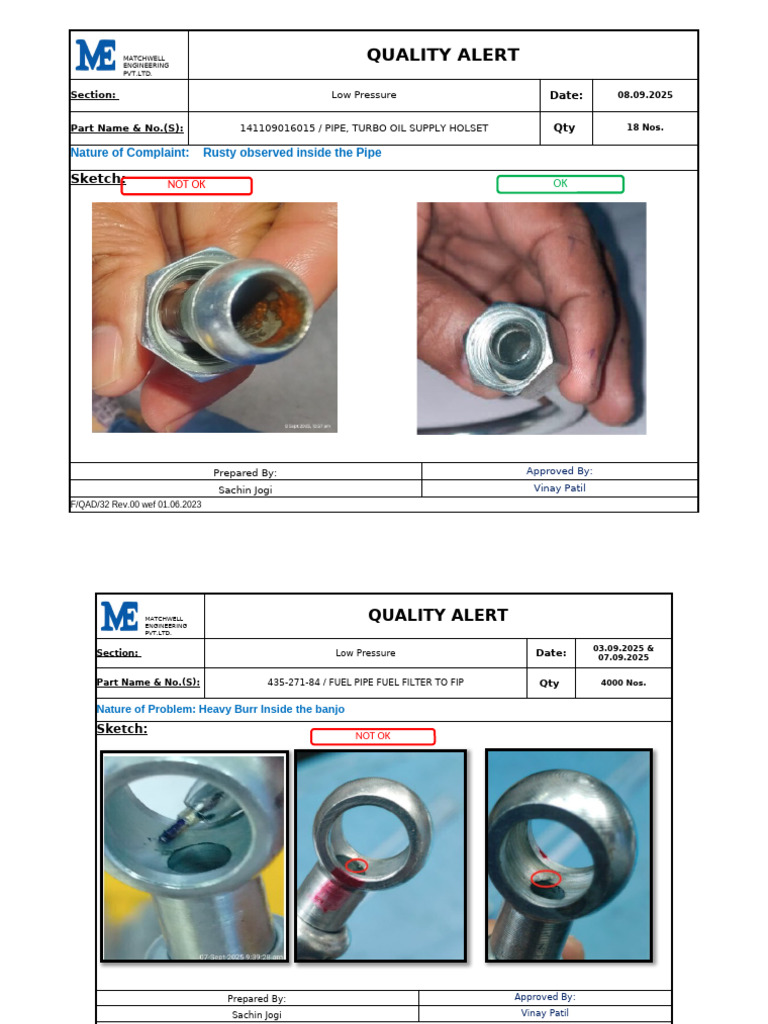Quality Alert (Recovered) | PDF