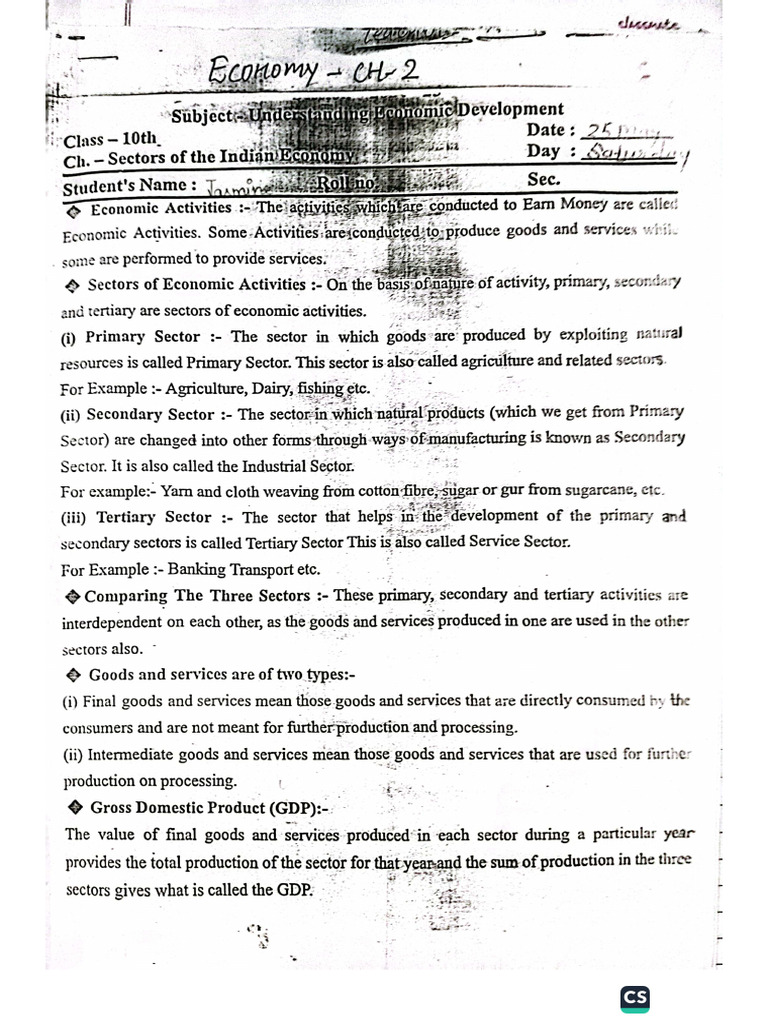 Eco CH 2 of Class 10th | PDF