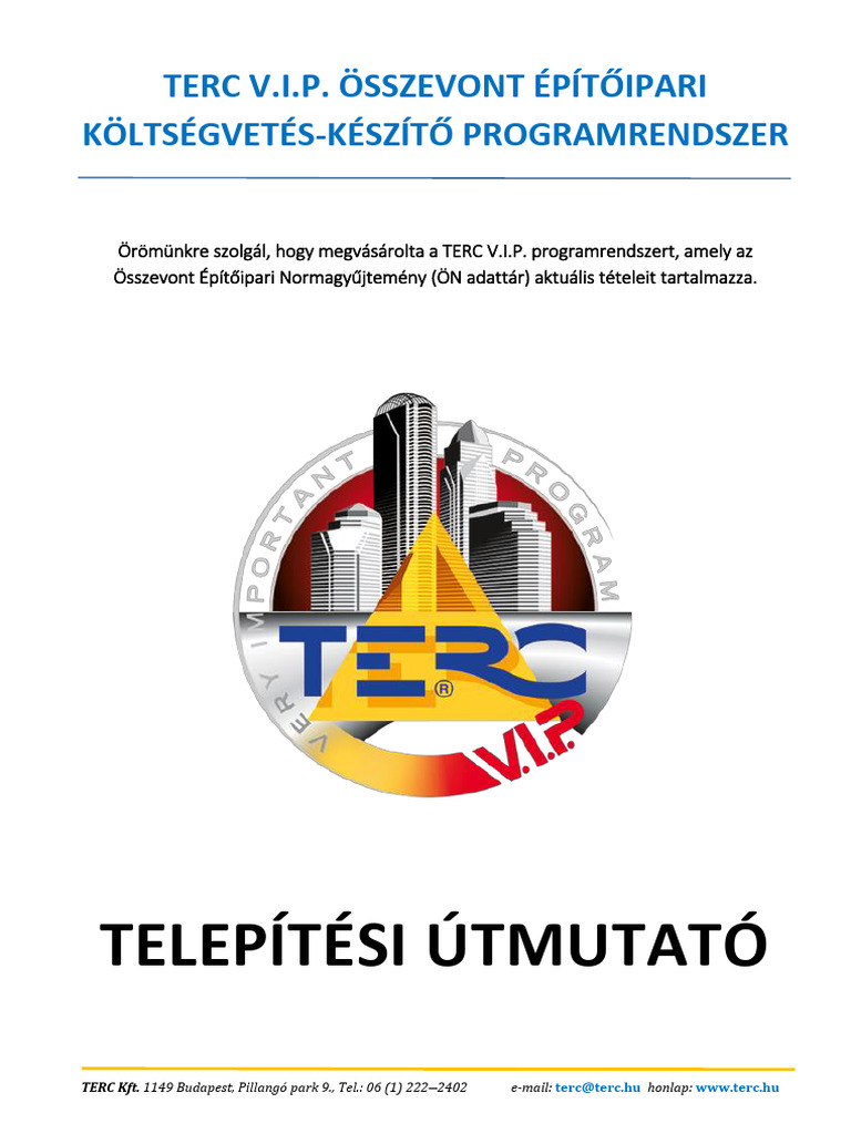 TERC v.I.P. - Telepítési Útmutató | PDF