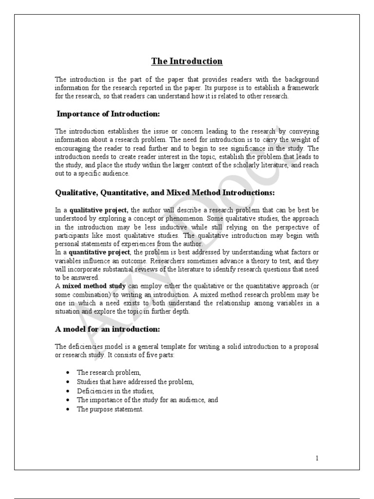 Crafting Effective Research Introductions | PDF | Quantitative Research ...