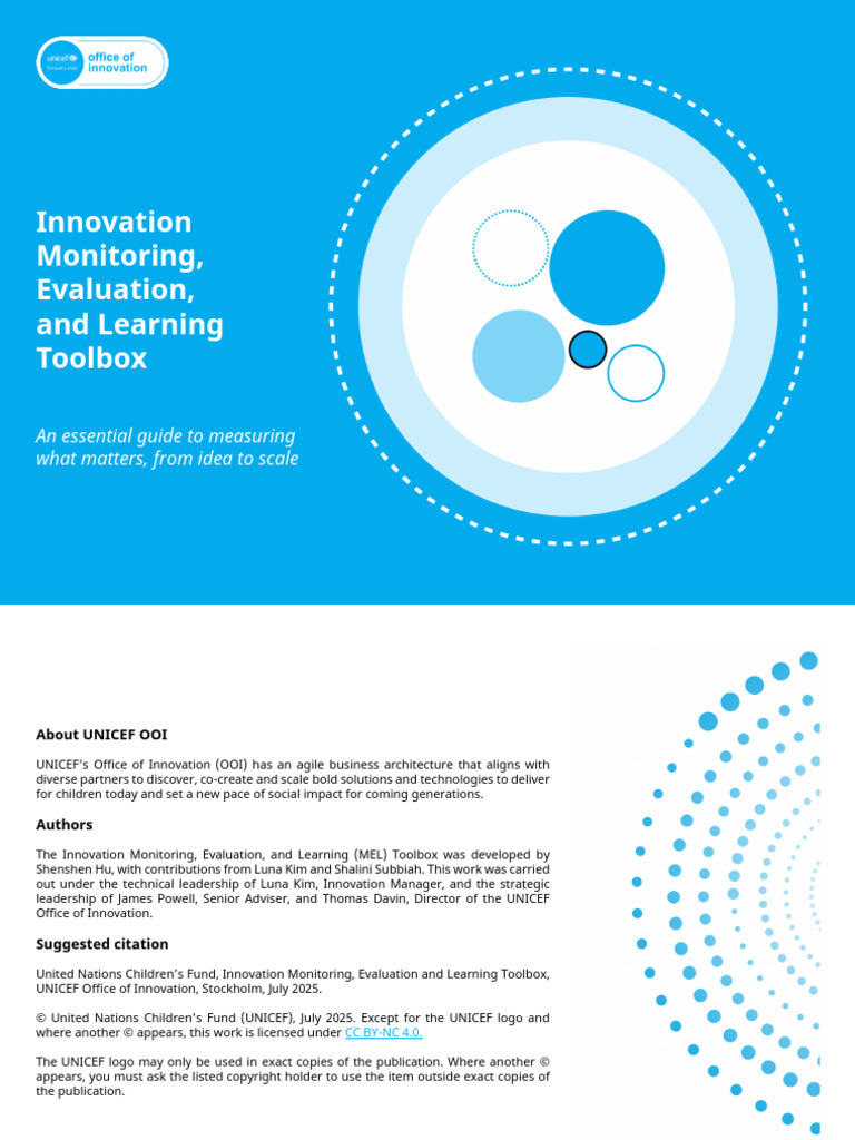 Innovation MEL Toolbox for UNICEF | PDF | Innovation | Usability