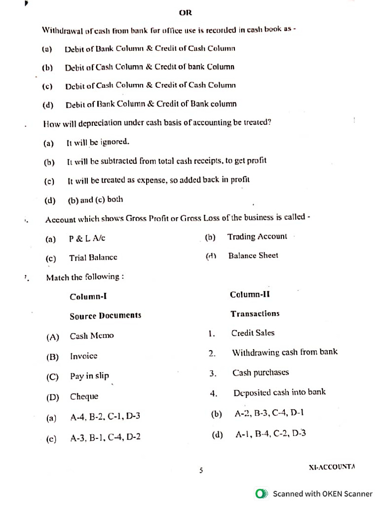 Accountancy Practice Question Paper (2024-25) | PDF