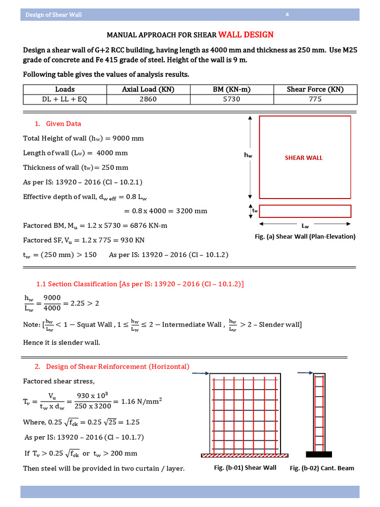 Design of Shear Wall | PDF | Shear Stress | Building Engineering