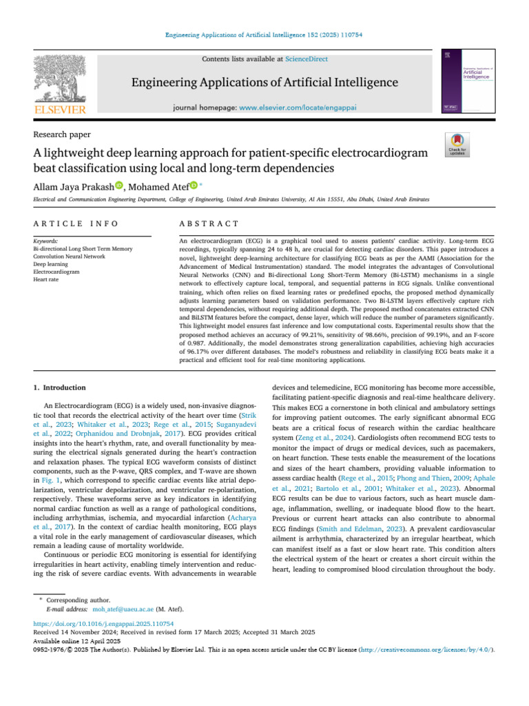 Lightweight Deep Learning for ECG Classification | PDF | Deep Learning ...