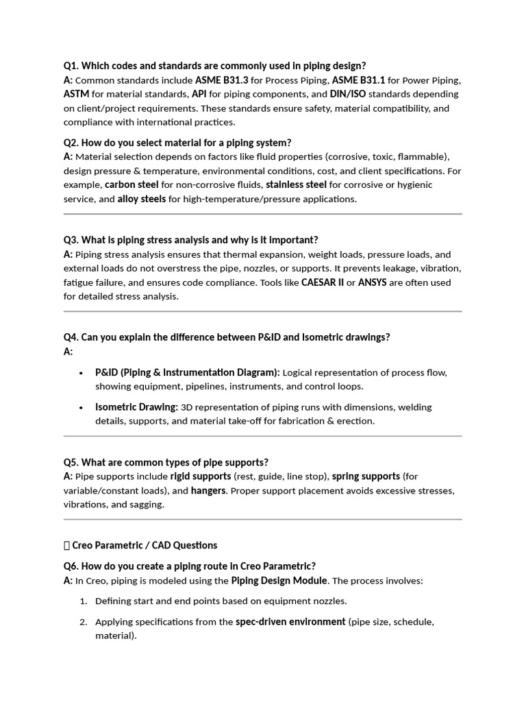 Piping Design Standards and Practices | PDF | Pipe (Fluid Conveyance ...