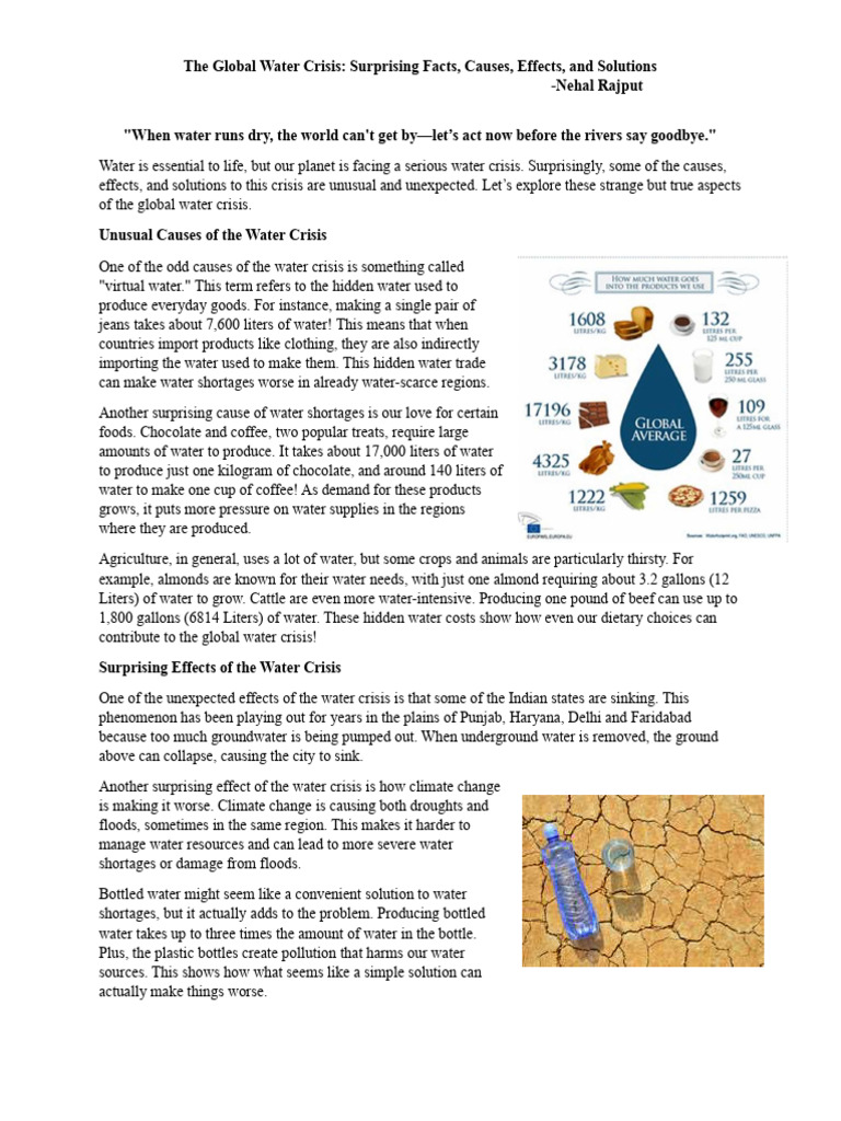 Global Water Crisis Article | PDF | Water Scarcity | Water