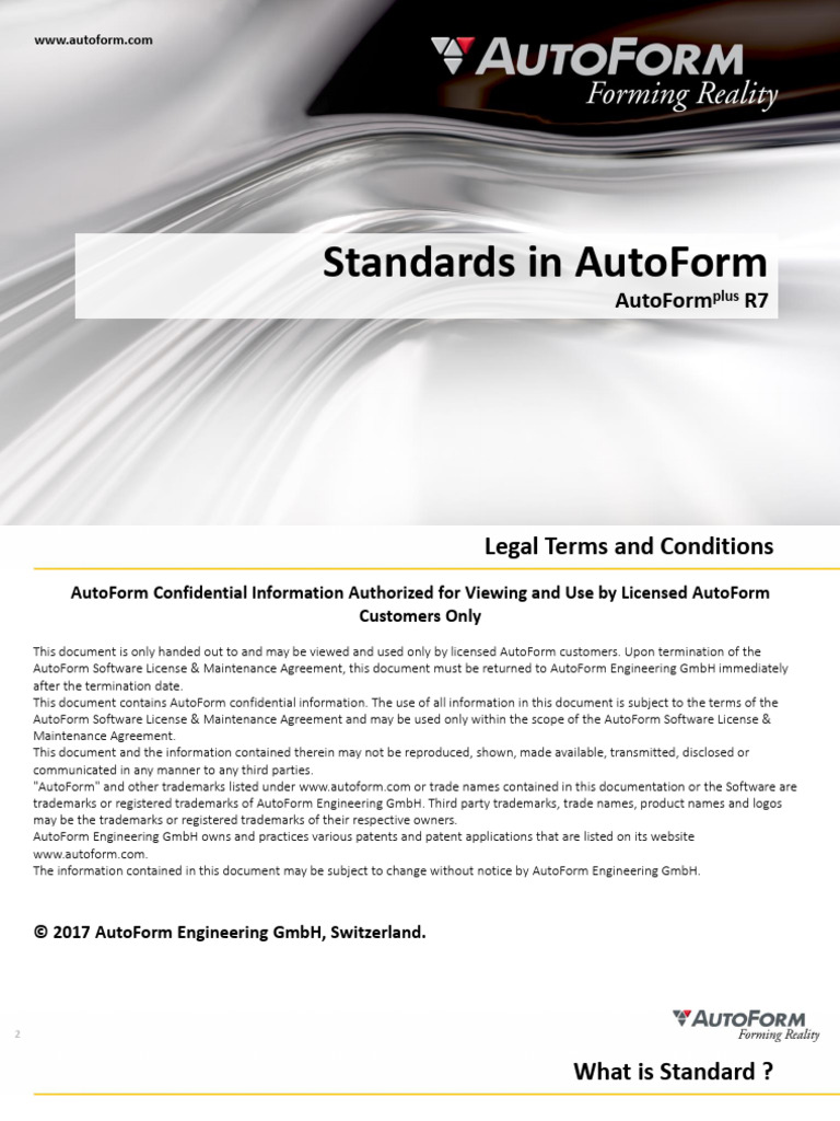 AutoForm Standards Overview Guide | PDF | Parameter (Computer ...
