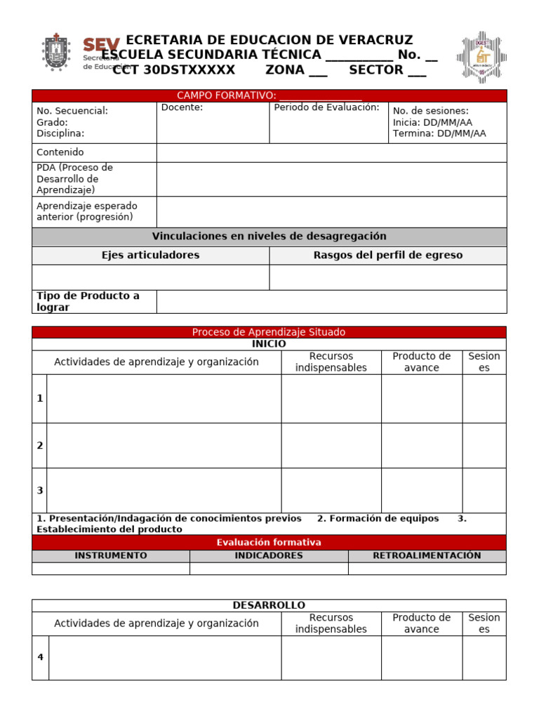 Plan de Evaluación Escolar Veracruz | PDF | Aprendizaje | Cognición