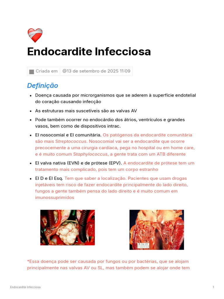 Endocardite_Infecciosa | PDF | Medicina Clínica | Doenças e distúrbios