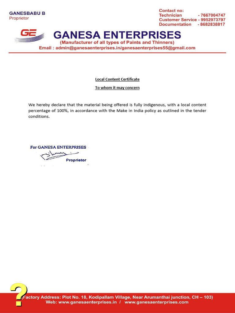 LocalContentCertificate1 | PDF