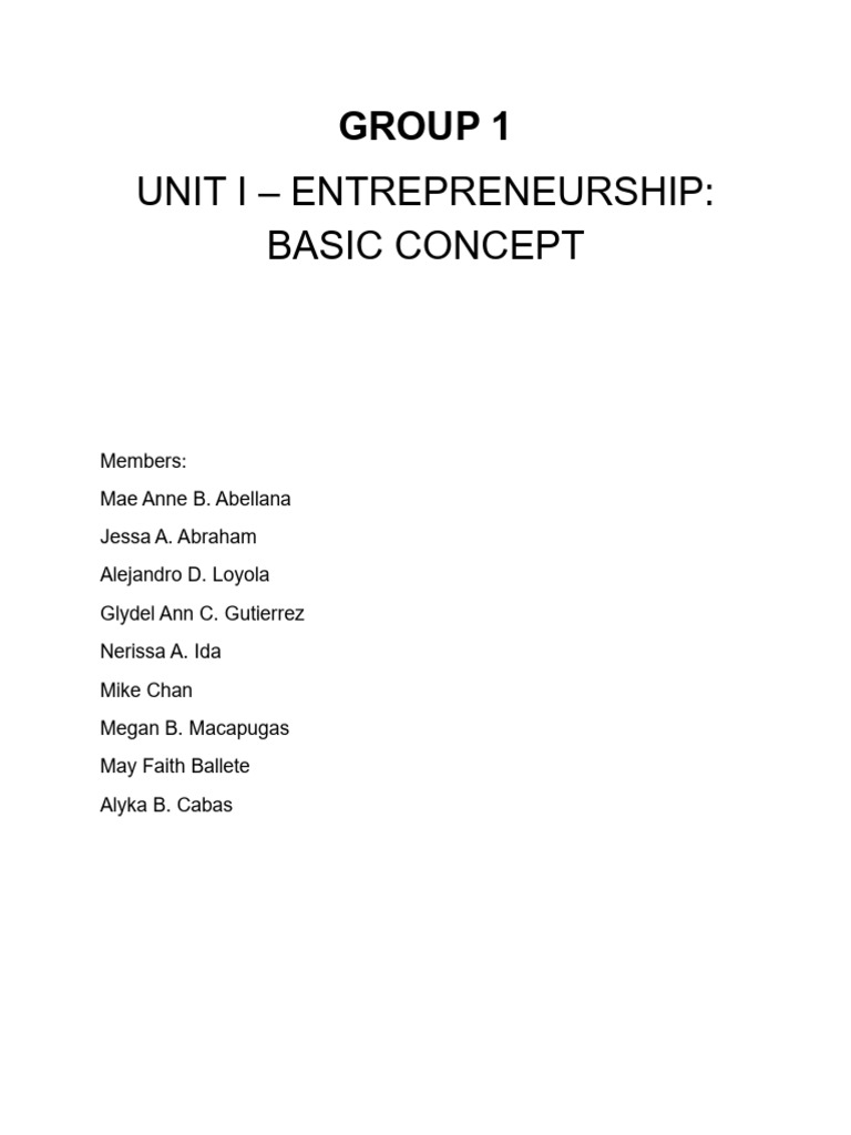 Entrep Report Final Output Group 1 | PDF | Entrepreneurship | Factors ...