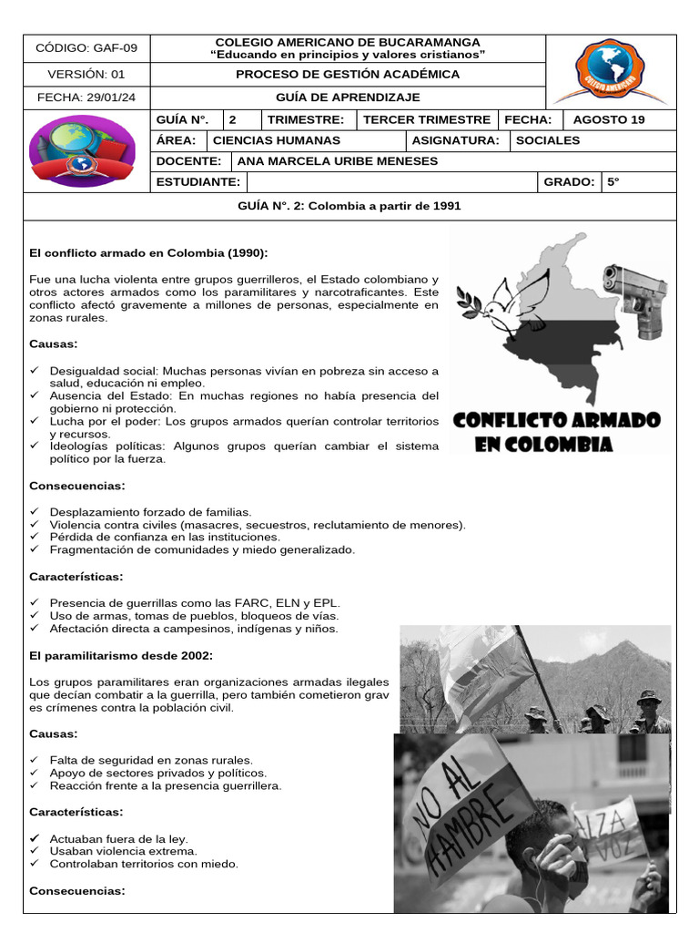 Conflicto armado en Colombia: 1991-2025 | PDF | Colombia