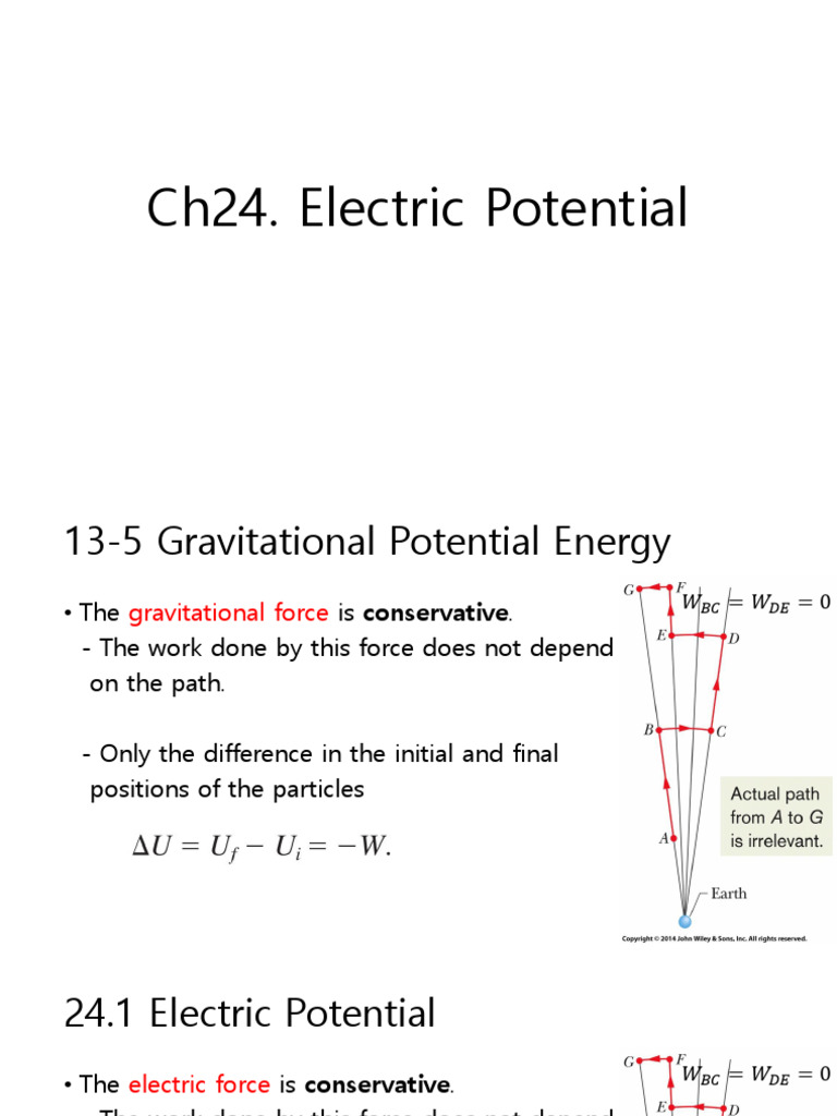 Ch24.Electric Potential | PDF | Potential Energy | Electric Field