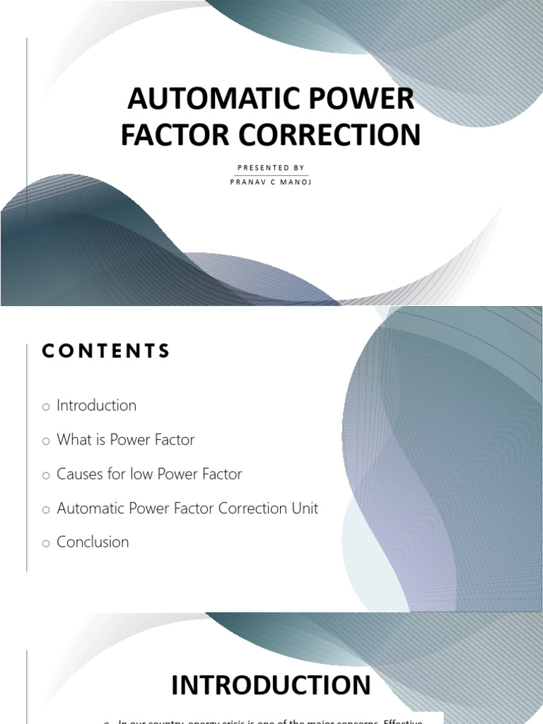 Automatic Power Factor Correction Unit | PDF | Physical Quantities ...