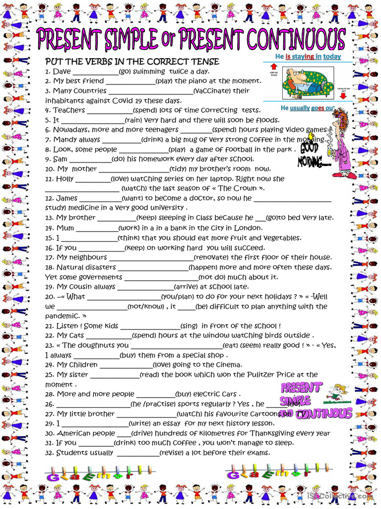 Present Simple or Present Continuous With KEY | PDF