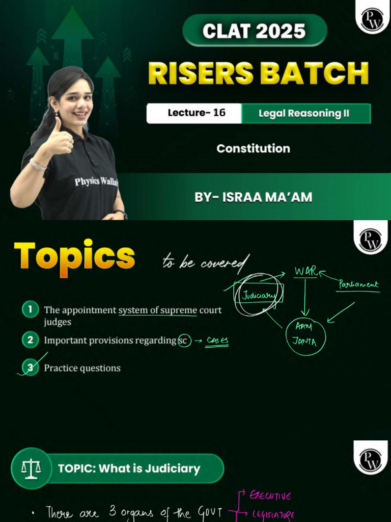 Constitution 16 - Class Notes - CLAT Risers 2025 Batch | PDF