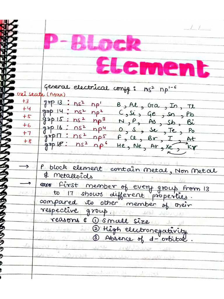 P Block Elements | PDF