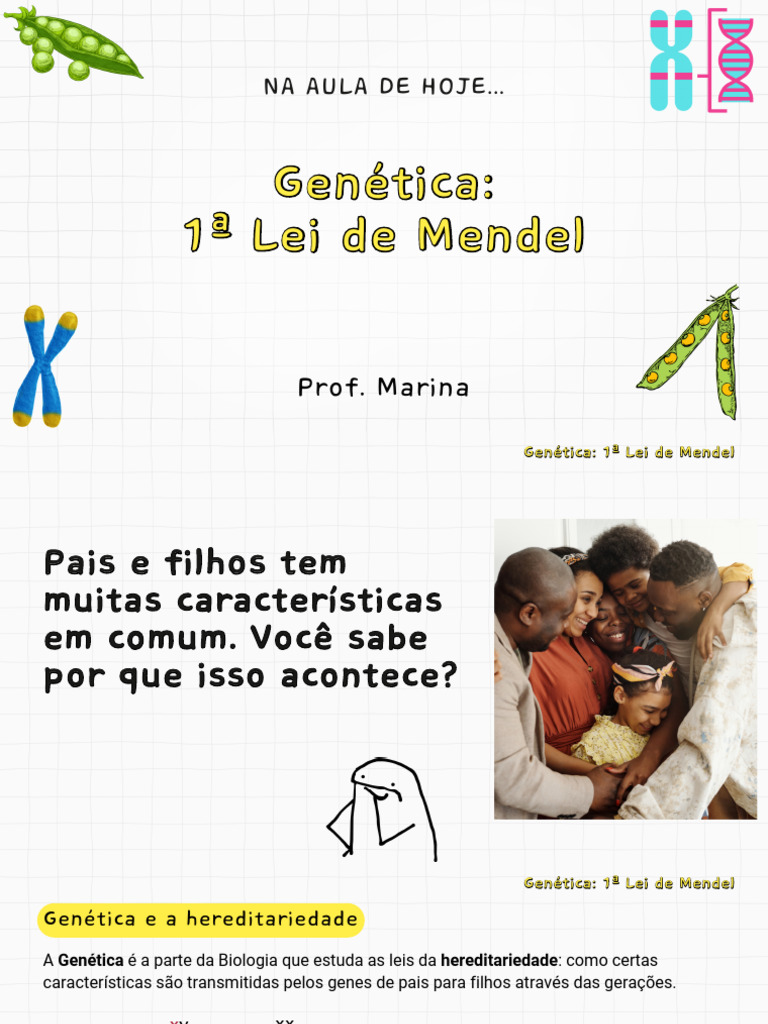 1ª Lei de Mendel e Hereditariedade | PDF | Genótipo | Alelo