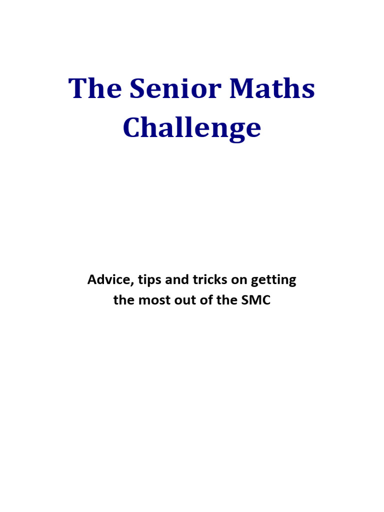 SMC Preparation Tips and Tricks | PDF | Triangle | Tetrahedron