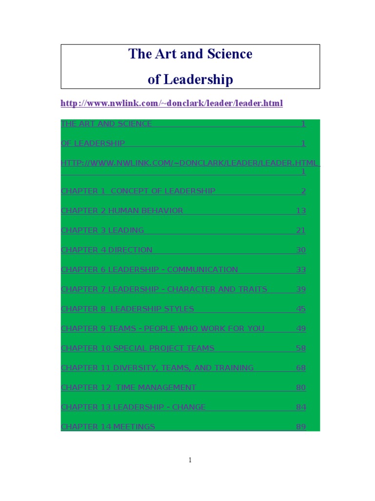 The Art and Science of Leadership | PDF | Goal Setting | Leadership