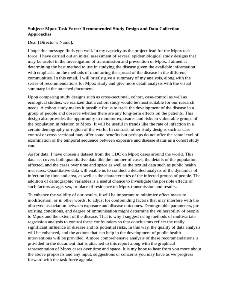 Letter On Mpox Study Design | PDF | Cohort Study | Confounding