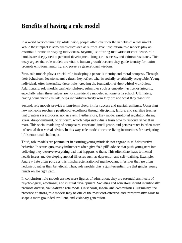 Importance of Role Models in Growth | PDF | Psychological Resilience | Mind