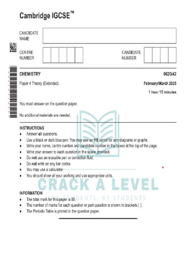 Feb March Chem Paper IGCSE | PDF
