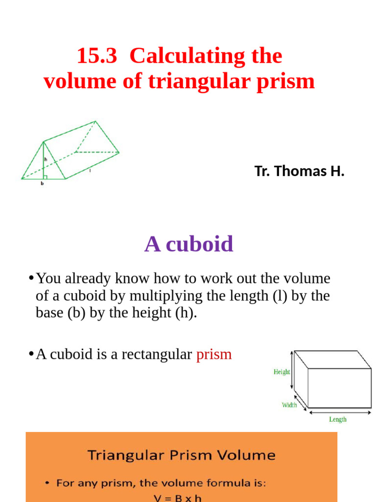 Unit 15 Volume of Triangular Prisms | PDF