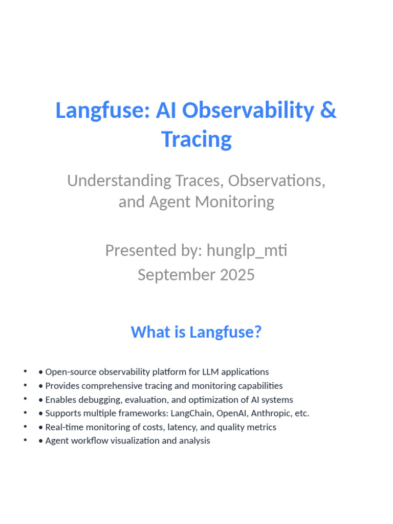 Langfuse: Open Source LLM Observability | PDF | Workflow | Artificial ...